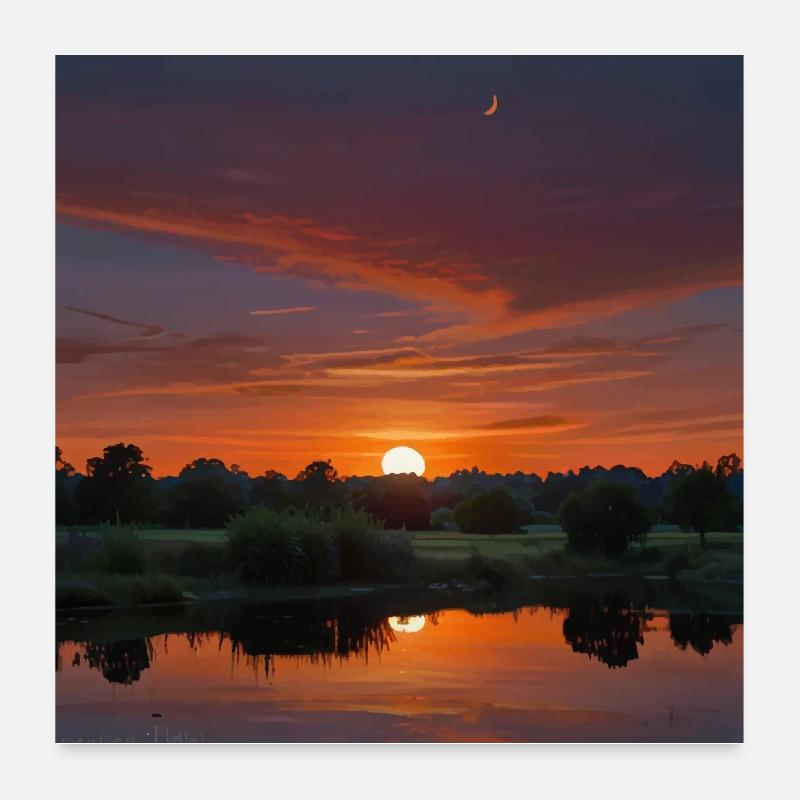 Landscape Sunset Poster 24" x 24" (60x60 cm)