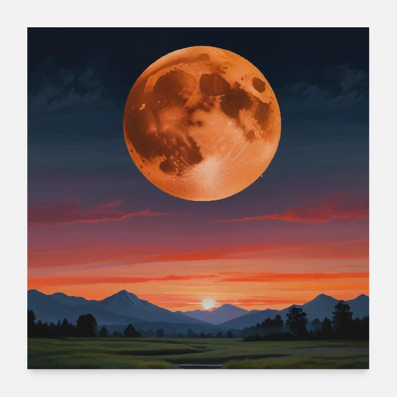 Paysage Coucher De Soleil Poster 60 x 60 cm
