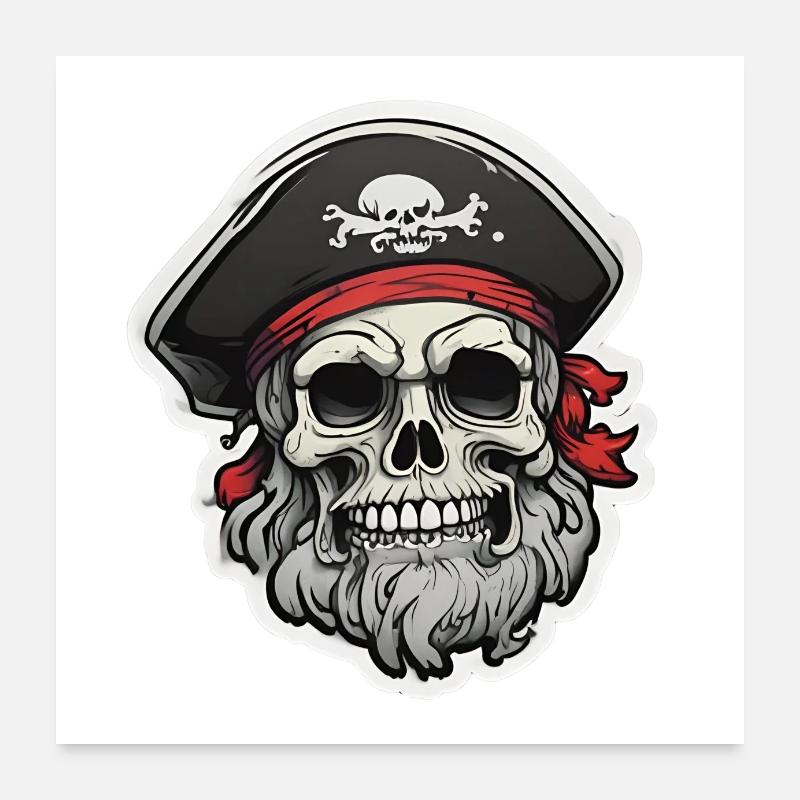 PIRATE 1 - Poster 60 x 60 cm - blanc