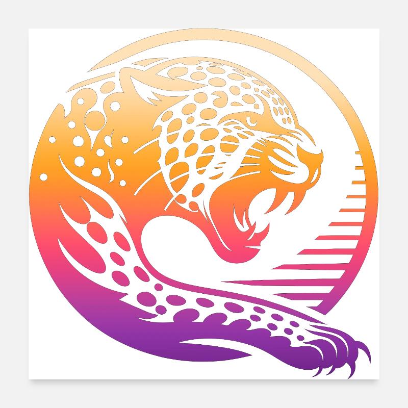 Tier Tierarten Kunst Wald Flora Poster 60x60 cm