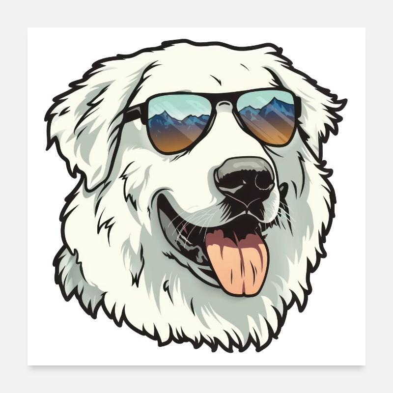 Pyrenean Mountain Dog, Great Pyrenees, Dog Poster 24" x 24" (60x60 cm)