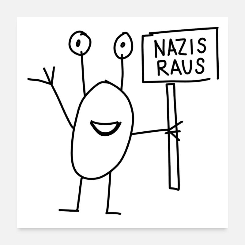 Nazis raus Poster 60x60 cm