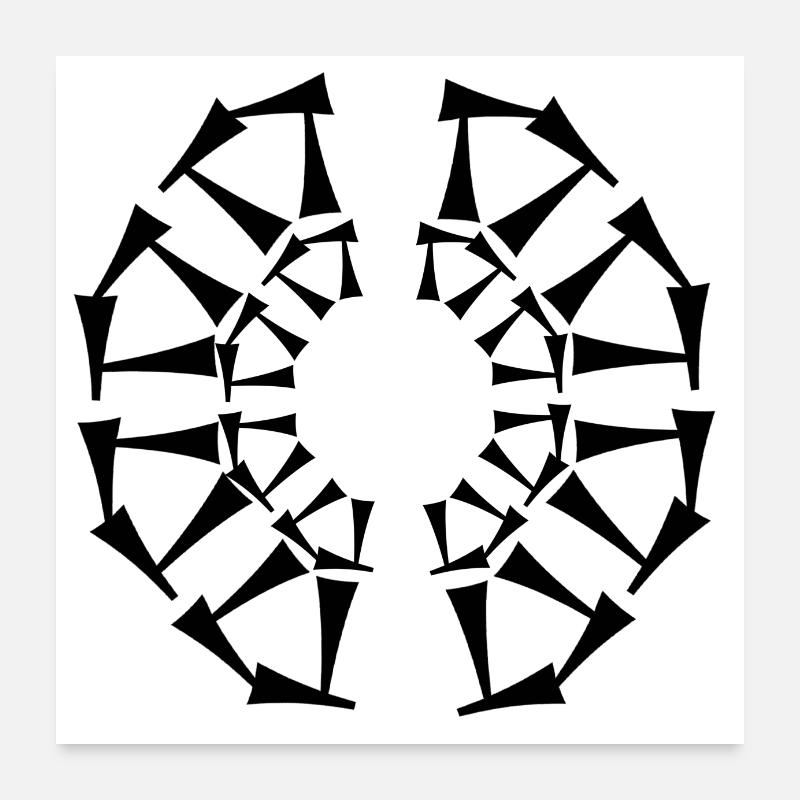 Tri-Circular Design Poster 60x60 cm