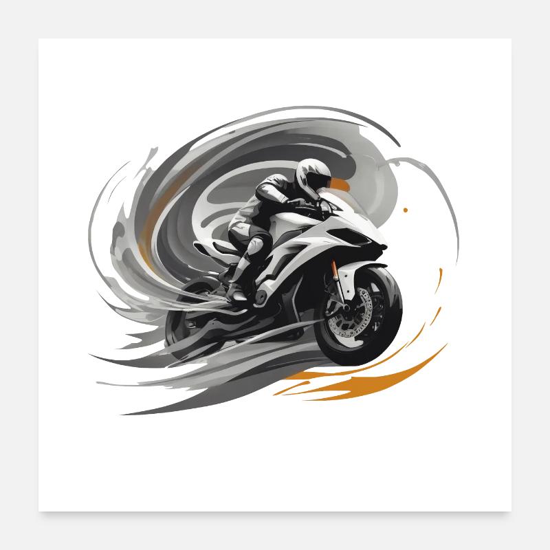 Motard démon de vitesse Poster 60 x 60 cm