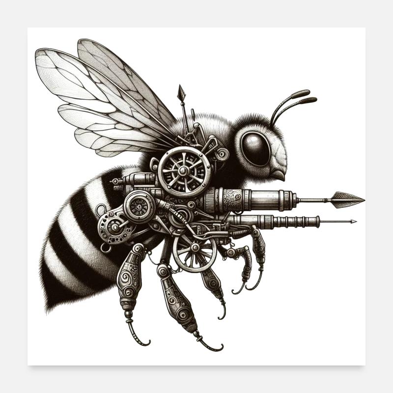 Biene Steampunk Poster 60x60 cm