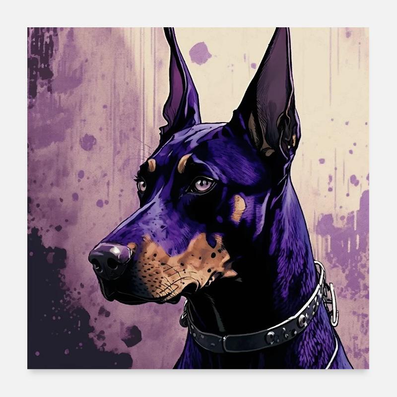 Cooler Dobermann Poster 60x60 cm