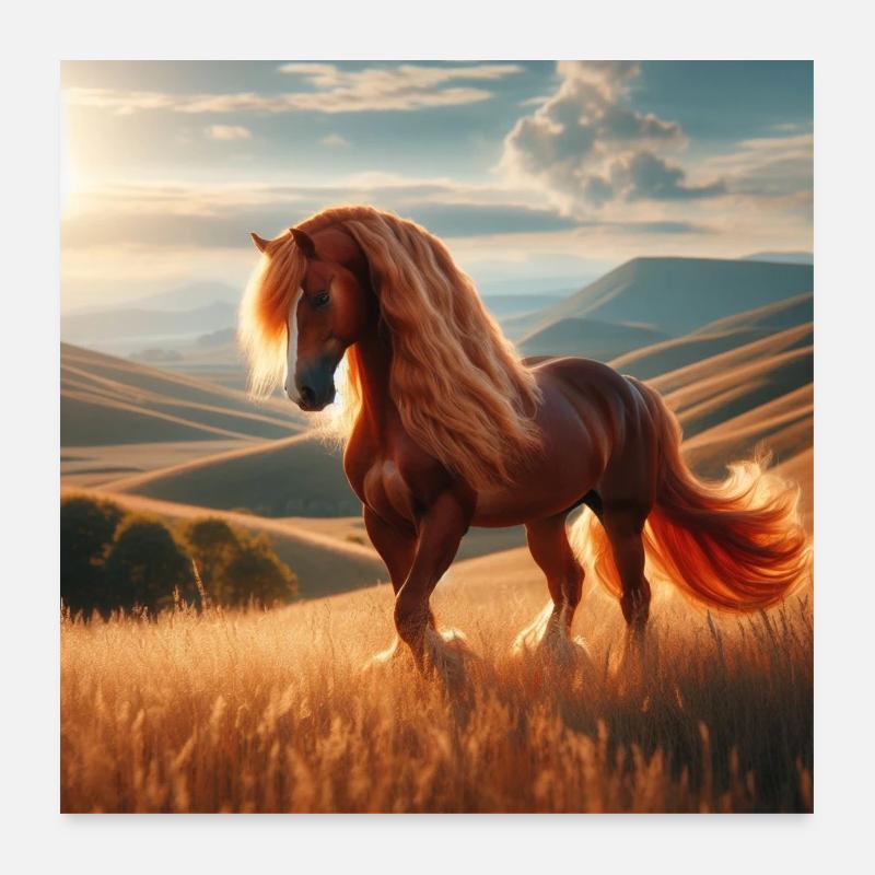 Freies Pferd Poster 60x60 cm