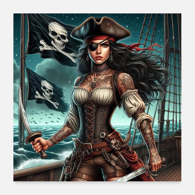 Pirate Woman Poster 24" x 24" (60x60 cm)