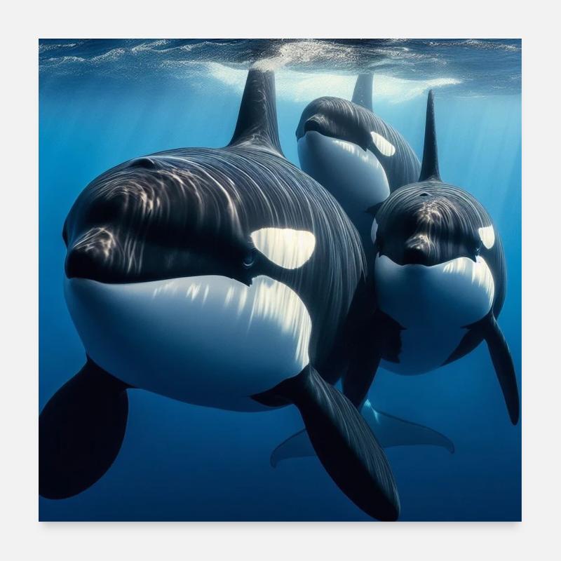 Orcas Poster 60 x 60 cm