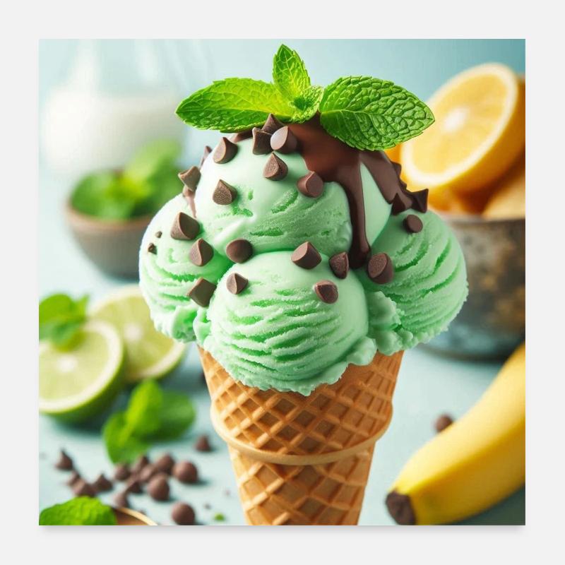 Glace à la menthe Poster 60 x 60 cm