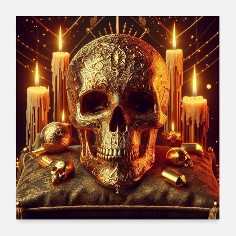 Crâne d’or Poster 60 x 60 cm