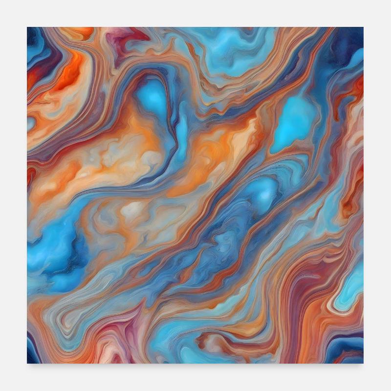 Affiche abstraite de texture de marbre coloré Poster 60 x 60 cm