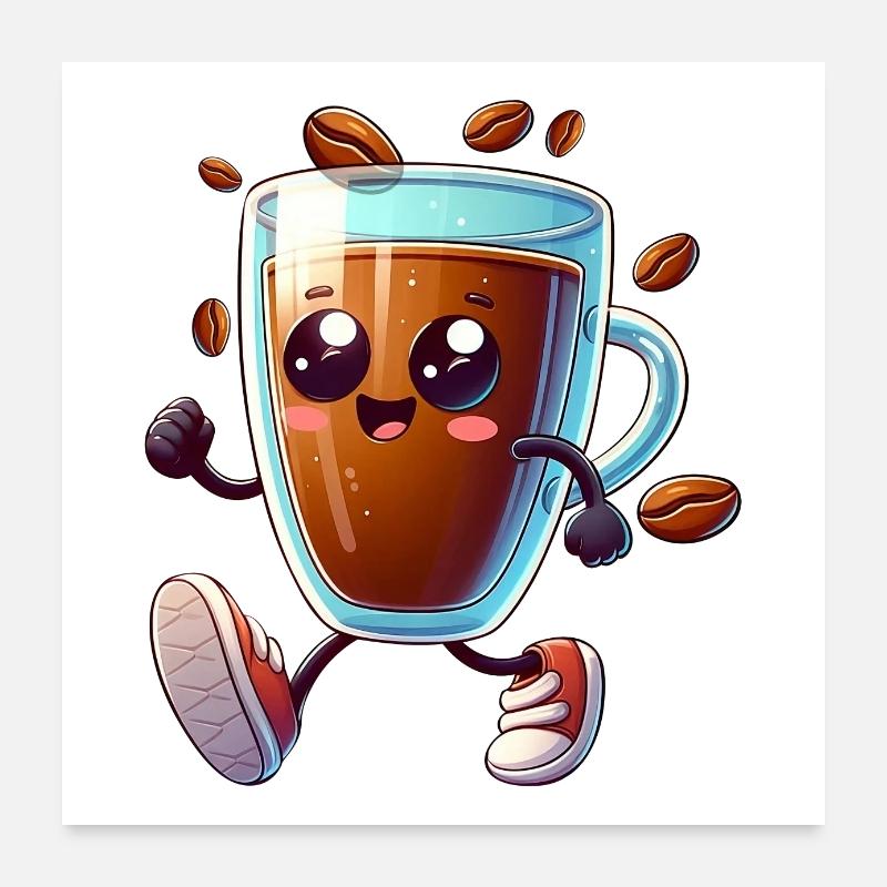 Cute Coffee Cup Poster 24" x 24" (60x60 cm)