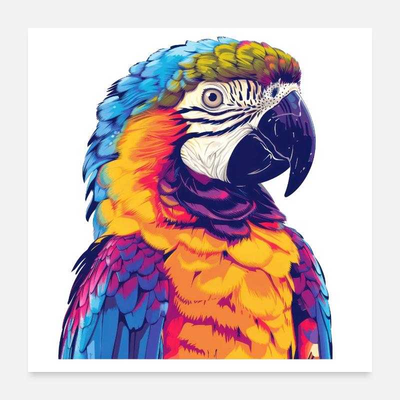 Papagei, vogel, tropisch, Sommer, geschenk Poster 60x60 cm