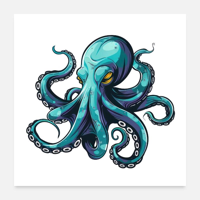 Octopus, octopus, octopus, summer, gift Poster 24" x 24" (60x60 cm)