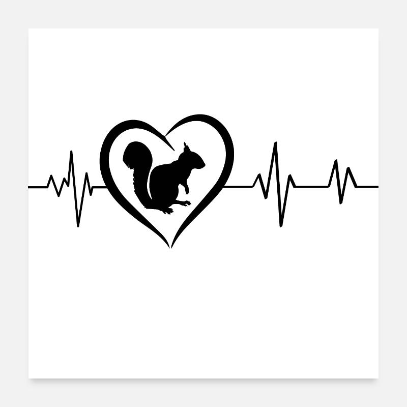 Squirrel heartbeat Poster 24" x 24" (60x60 cm)