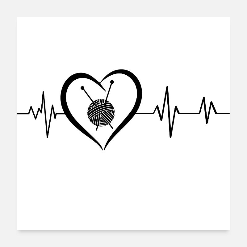 Heartbeat Hook Poster 24" x 24" (60x60 cm)