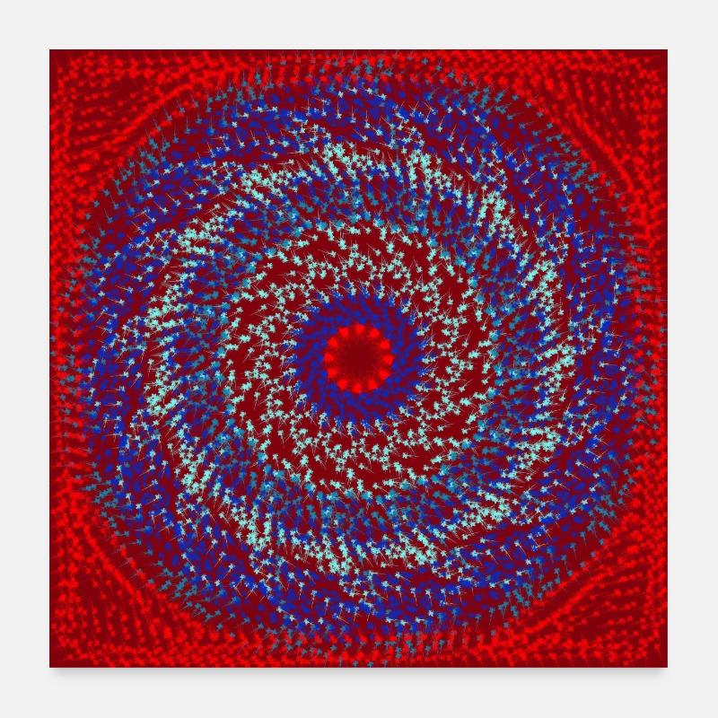 Mandala rouge Poster 60 x 60 cm