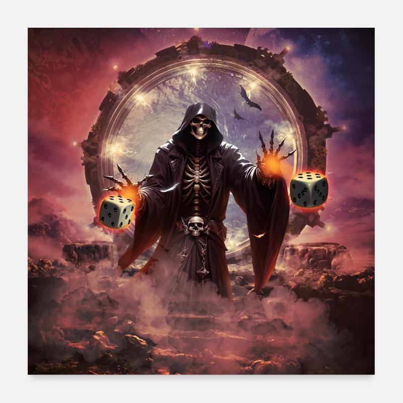 Fascinating and mystical setting of a skeleton Poster 24" x 24" (60x60 cm)