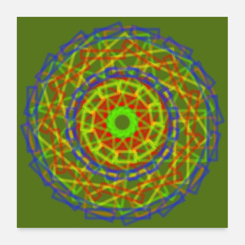 Vert, rouge, bleu, roue Poster 60 x 60 cm