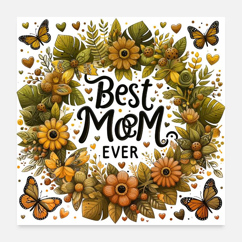 Die beste Mutter der Welt Mutter Mutter Beste Supermutter Poster 60x60 cm