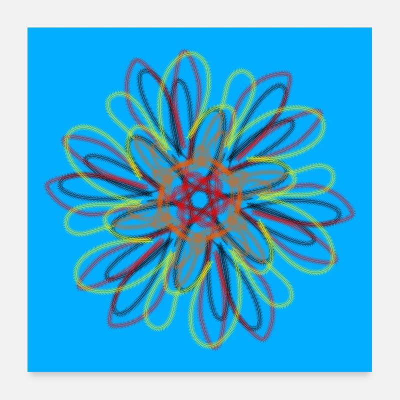 Abstrakte Blume - Poster 60x60 cm - Weiß