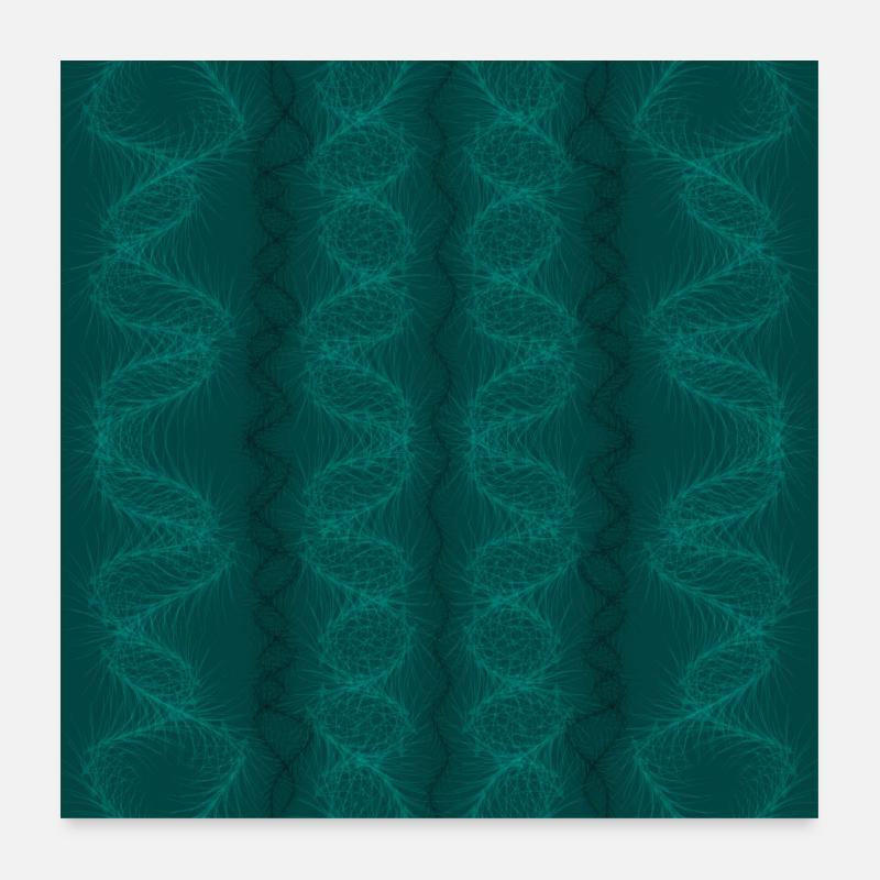 Vagues verticales vertes Poster 60 x 60 cm