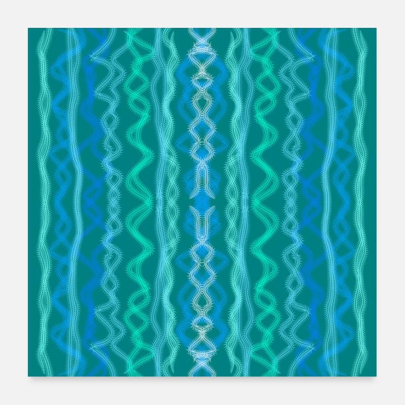 Blaue Wellen Poster 60x60 cm