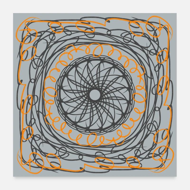 Roue noire et orange Poster 60 x 60 cm