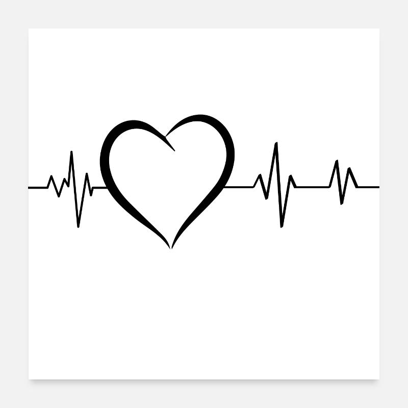Herzschlag Poster 60x60 cm