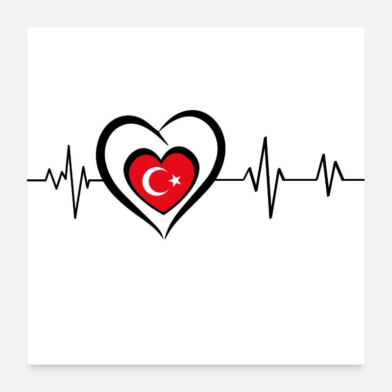 heartbeat Turkey Poster 24" x 24" (60x60 cm)