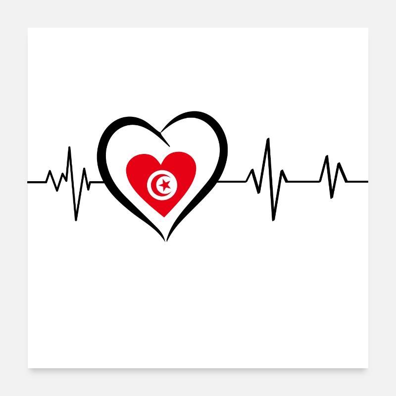 battement de cœur tunisie Poster 60 x 60 cm