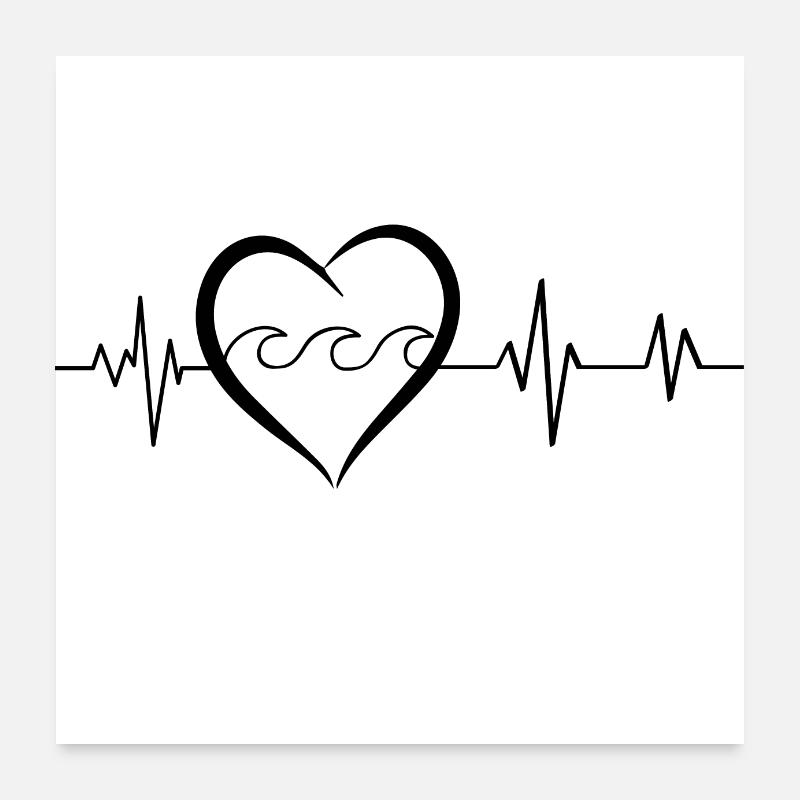 Vague heartbeat Poster 24" x 24" (60x60 cm)