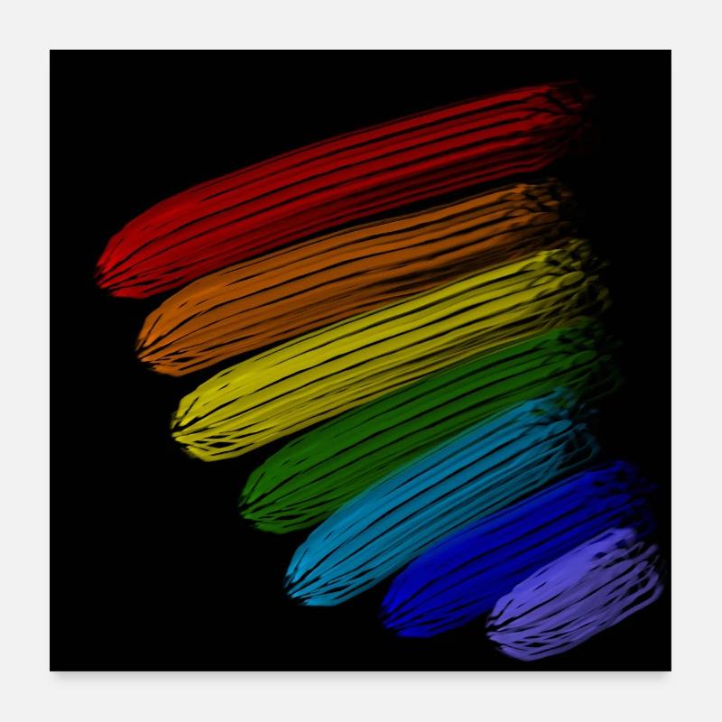 rainbow stripes Poster 24" x 24" (60x60 cm)