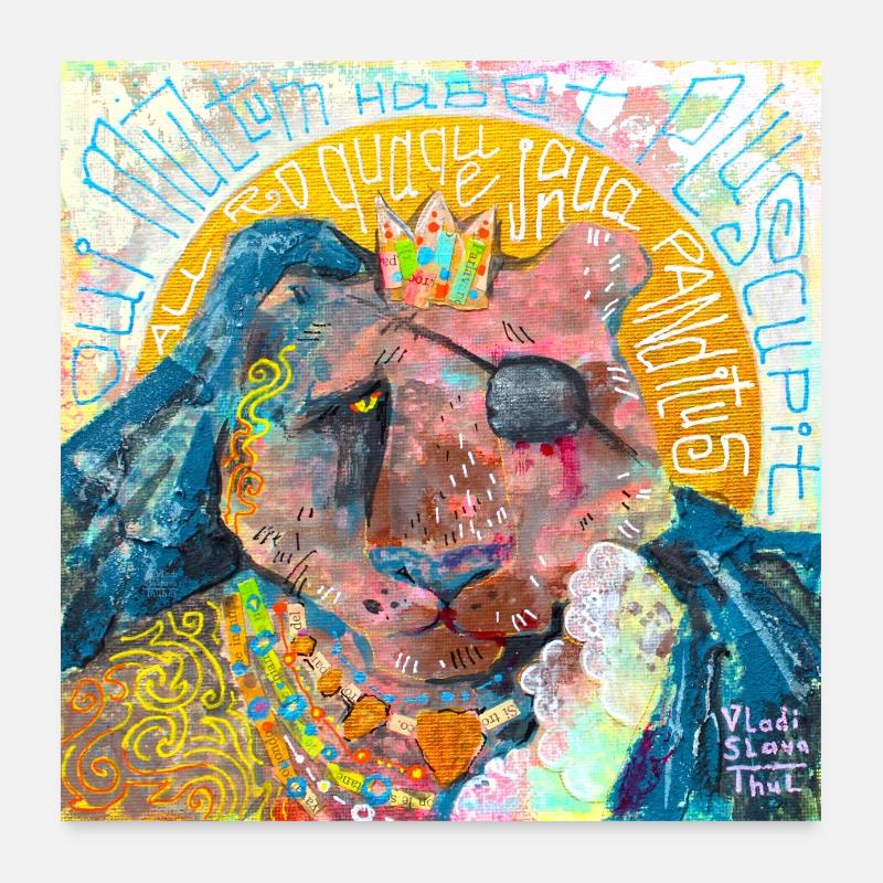 Lion pèlerin Poster 60 x 60 cm