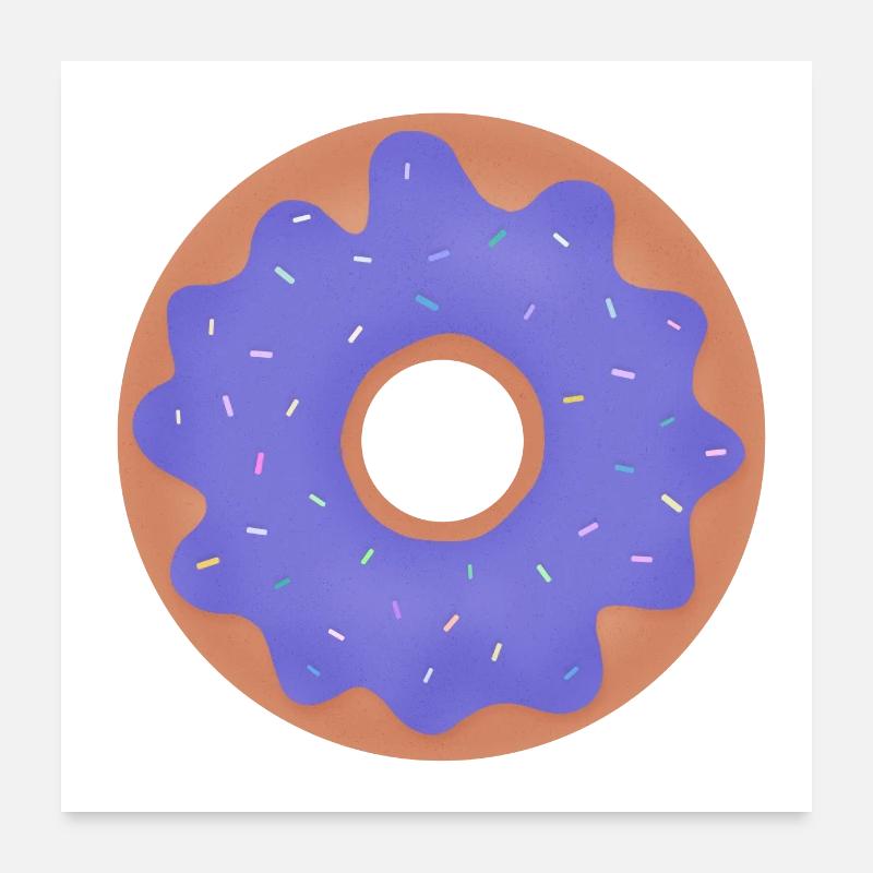 Beignet avec glaçage violet Poster 60 x 60 cm