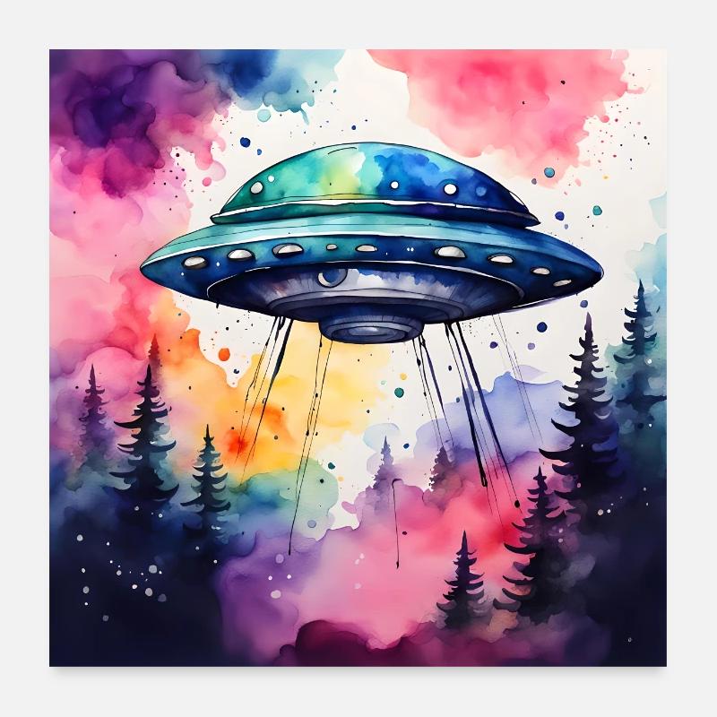 Coloré OVNI Poster 60 x 60 cm