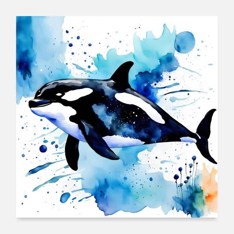 Orka stilistisch Poster 60x60 cm