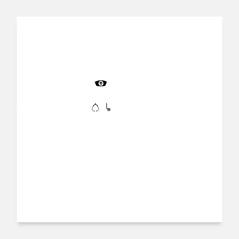 Herzschlag Krankenschwester Poster 60x60 cm