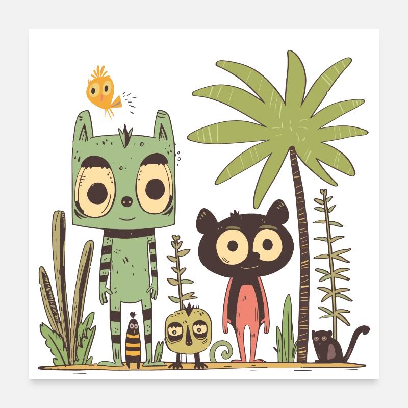 Visite de la forêt tropicale humide Poster 60 x 60 cm