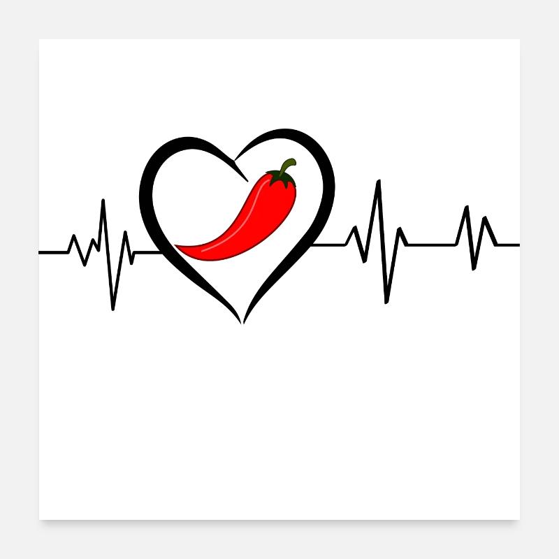 Heartbeat Chili Poster 24" x 24" (60x60 cm)