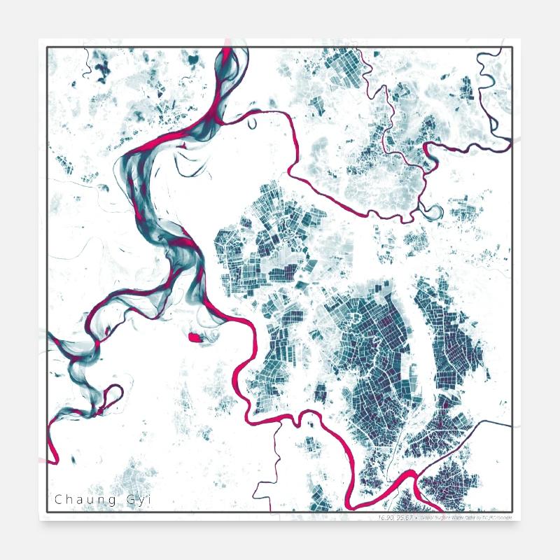 River in Myanmar Poster 60x60 cm