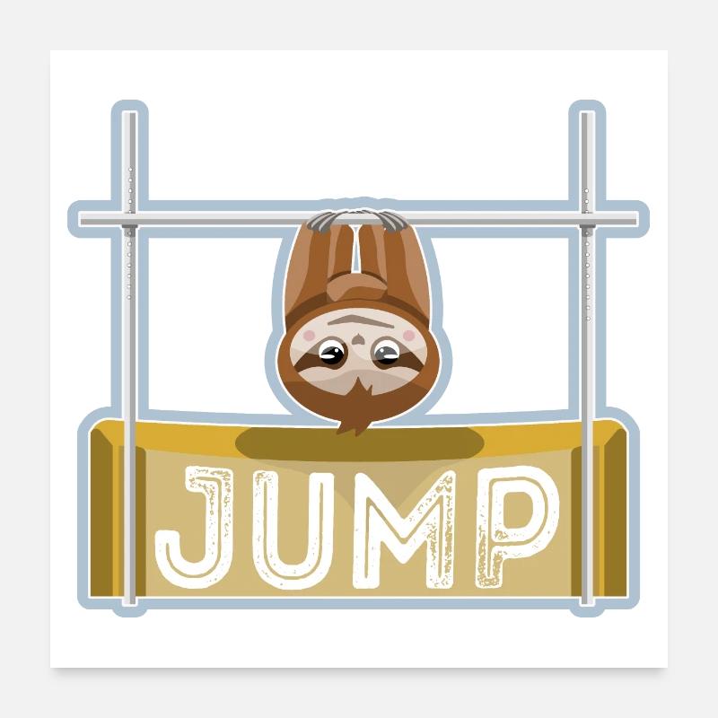 Sloth High Jump Poster 24" x 24" (60x60 cm)