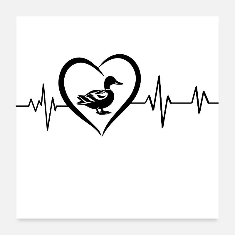 Heartbeat Duck Poster 24" x 24" (60x60 cm)