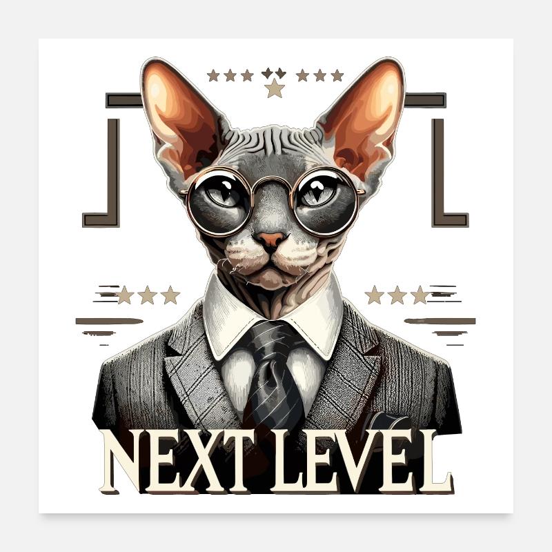 Cornish Rex Costume Next Level Chat Cadeau Poster 60 x 60 cm