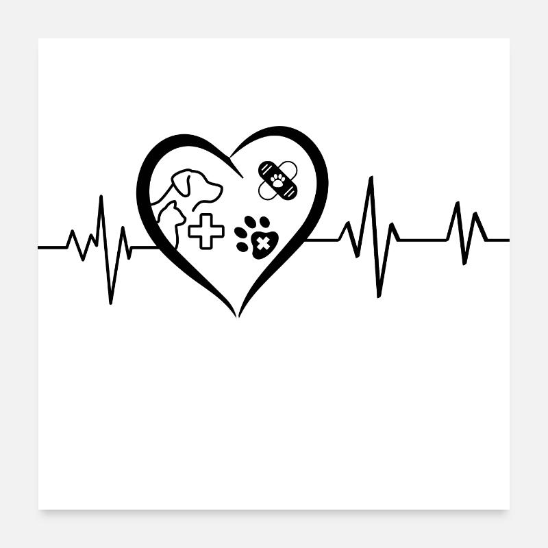Veterinary heartbeat Poster 24" x 24" (60x60 cm)