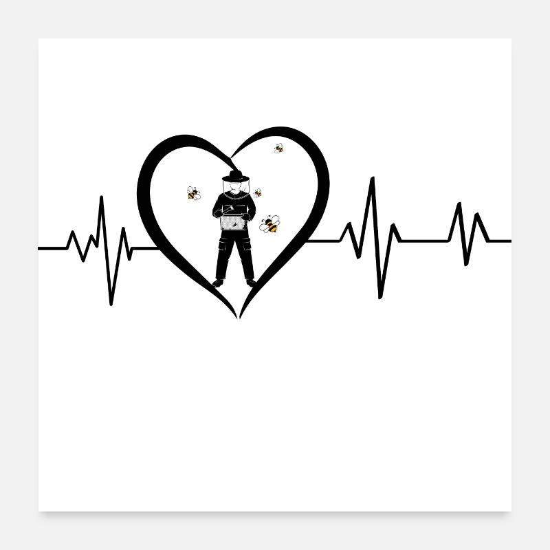 Battito cardiaco Apicoltore Poster 60x60 cm