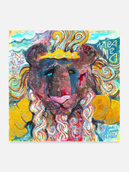Warrior Lion - Poster 24" x 24" (60x60 cm) - white - Front