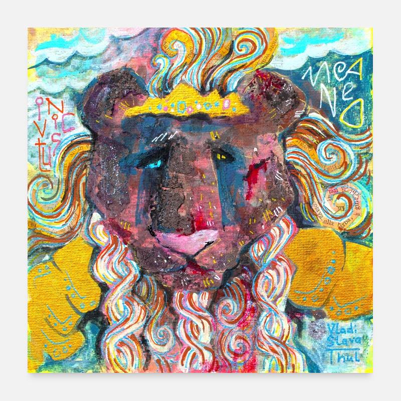 Warrior Lion Poster 24" x 24" (60x60 cm)