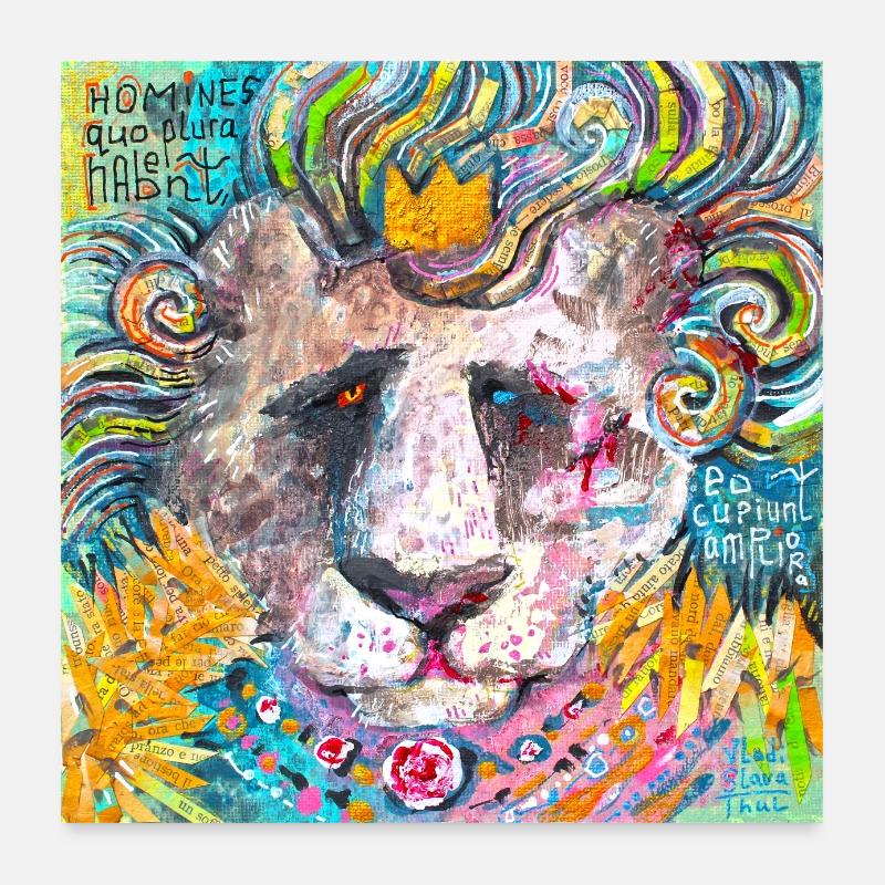 Smash Lion Poster 60 x 60 cm